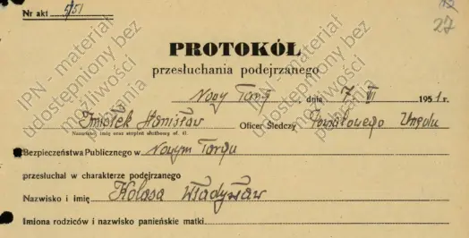 Protokół przesłuchania podejrzanego