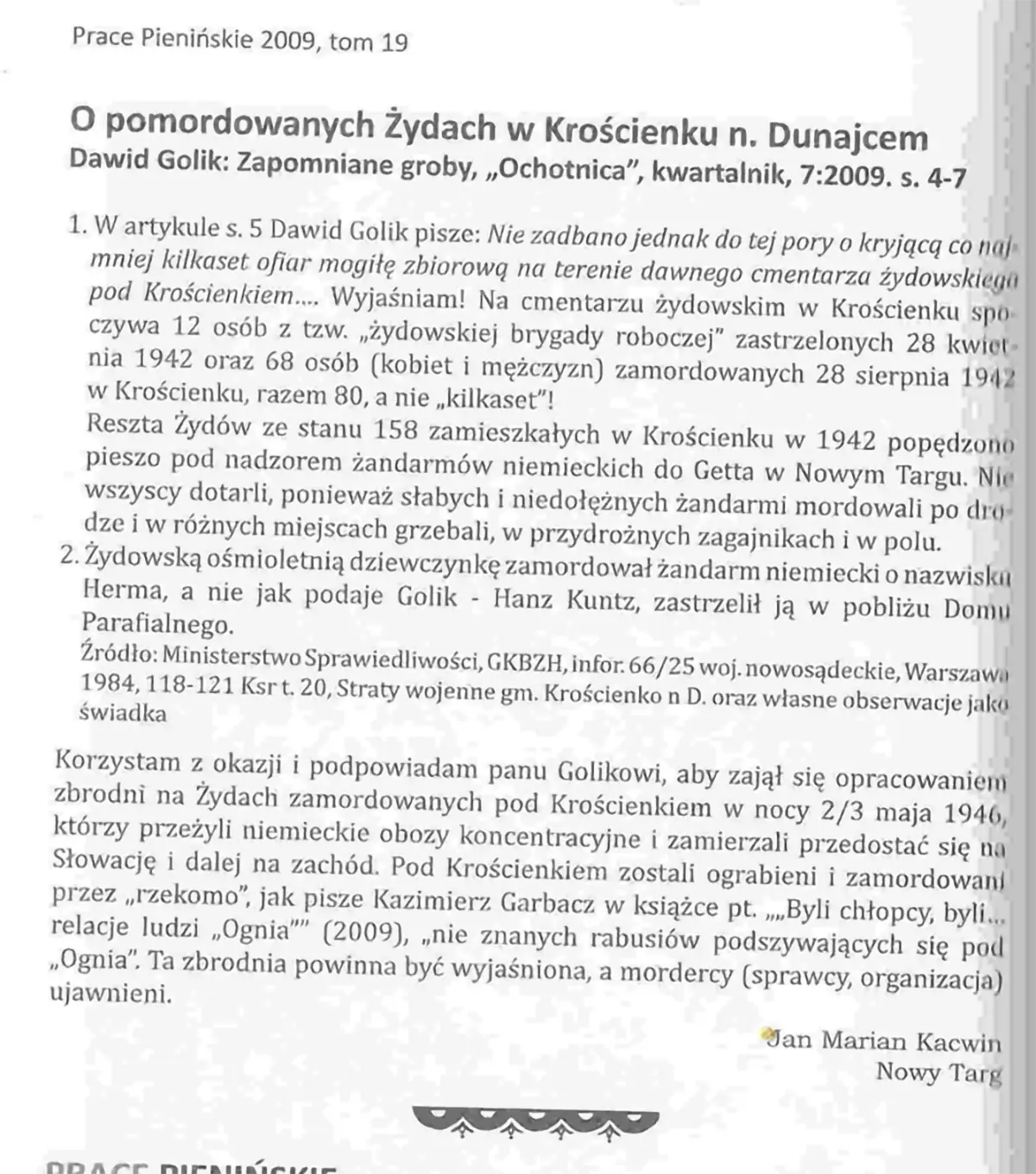 Reakcja IPN na działania D. Golika